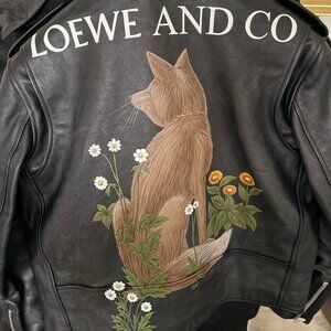 *UNWORN* LOEWE JW Anderson Hand-painted Leather Jacket (Men's) Size 46 Black